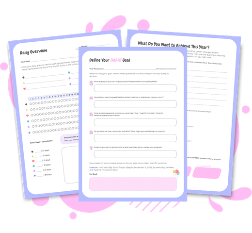 Goal Setting & Planning Workbook printable pages preview